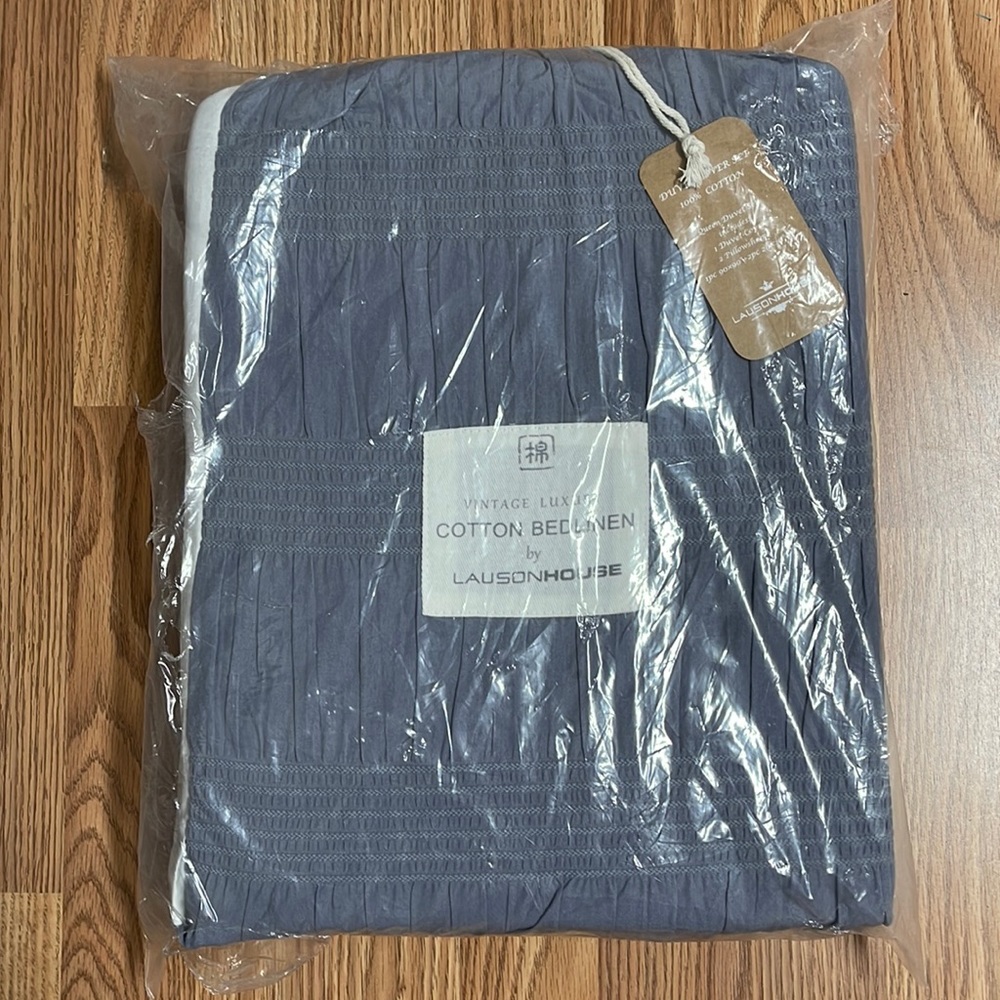 NWT Vintage Luxury Cotton BedLinen by LausonHouse 100% Cotton Queen Duvet Set